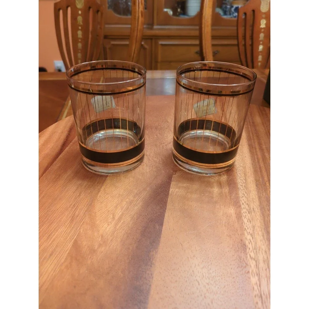 Set of 2 Vtg Culver Devon Whiskey Old Fashioned Glasses